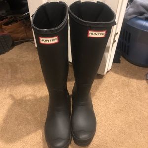 Hunter boots Tall matte black size 7
